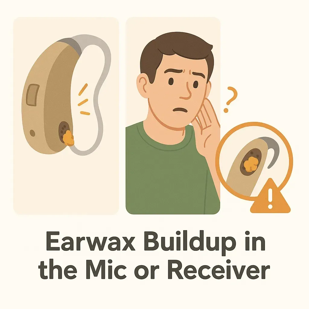 Earwax Buildup in the Mic or Receiver